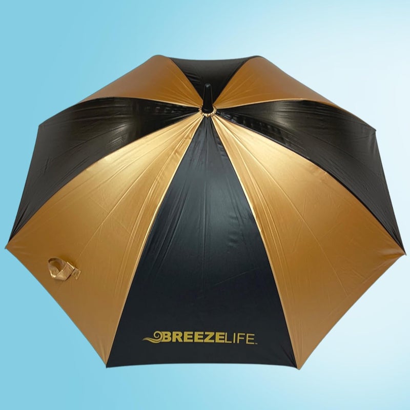 Breezelife Rechargeable Mister Breeze, Sun Umbrella with Fan and Mister, Umbrella Mister with Built-in Fan, For Festivals, Beach and More, Blocks Harmful Sun Rays, Mist bottle included - Image 3